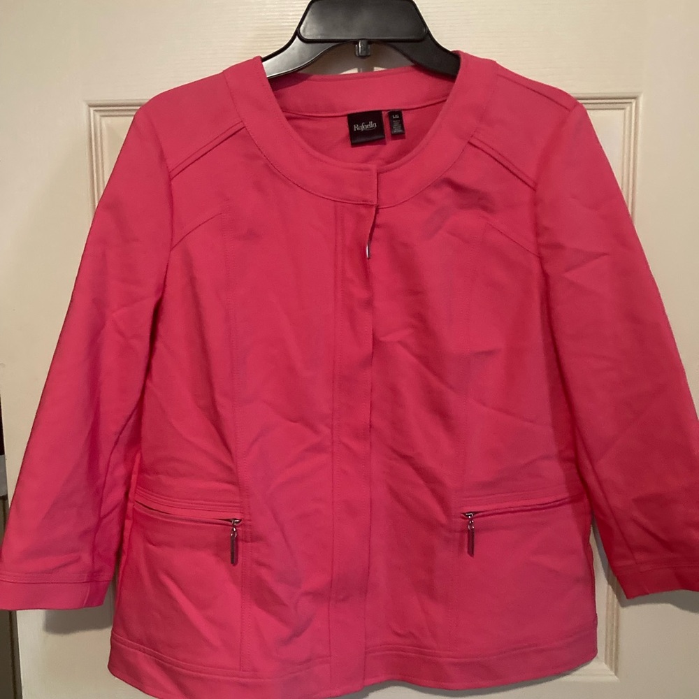 Get A free Scarf 🧣 Rafaella•Fuchsia Sleek Blazer Style Top-Size L